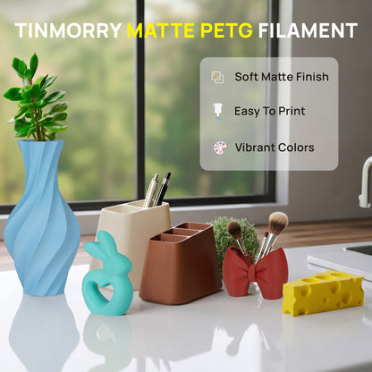TINMORRY Matte PETG 3D-Druckfilament 1,75 mm, 1 kg, Mattesemantgrüne