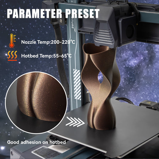 Galaxy PLA 3D Printer Filament 1.75mm, 1 KG, Galaxy Brown