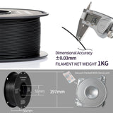 TINMORRY Glass Fiber Reinforced PETG Filament, High Impact Resistance PETG-GF 3D Printing Filament, Durability & Stiffness, Perfect Compatible with Bambu Lab FDM 3D Printer, 1 KG 1 Spool, Frosted Black