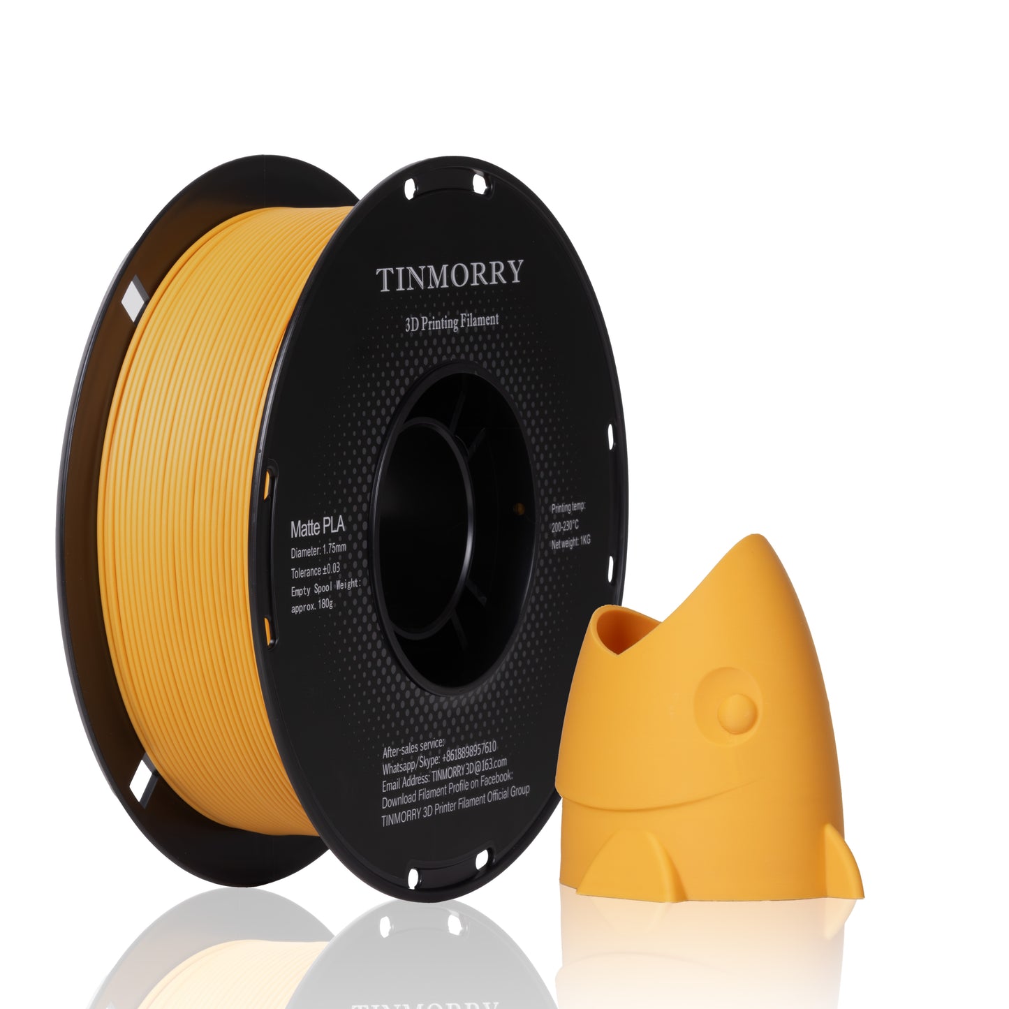 Matte PLA 3D Printer Filament 1.75mm, 1 KG, Matte Pumpkin Yellow