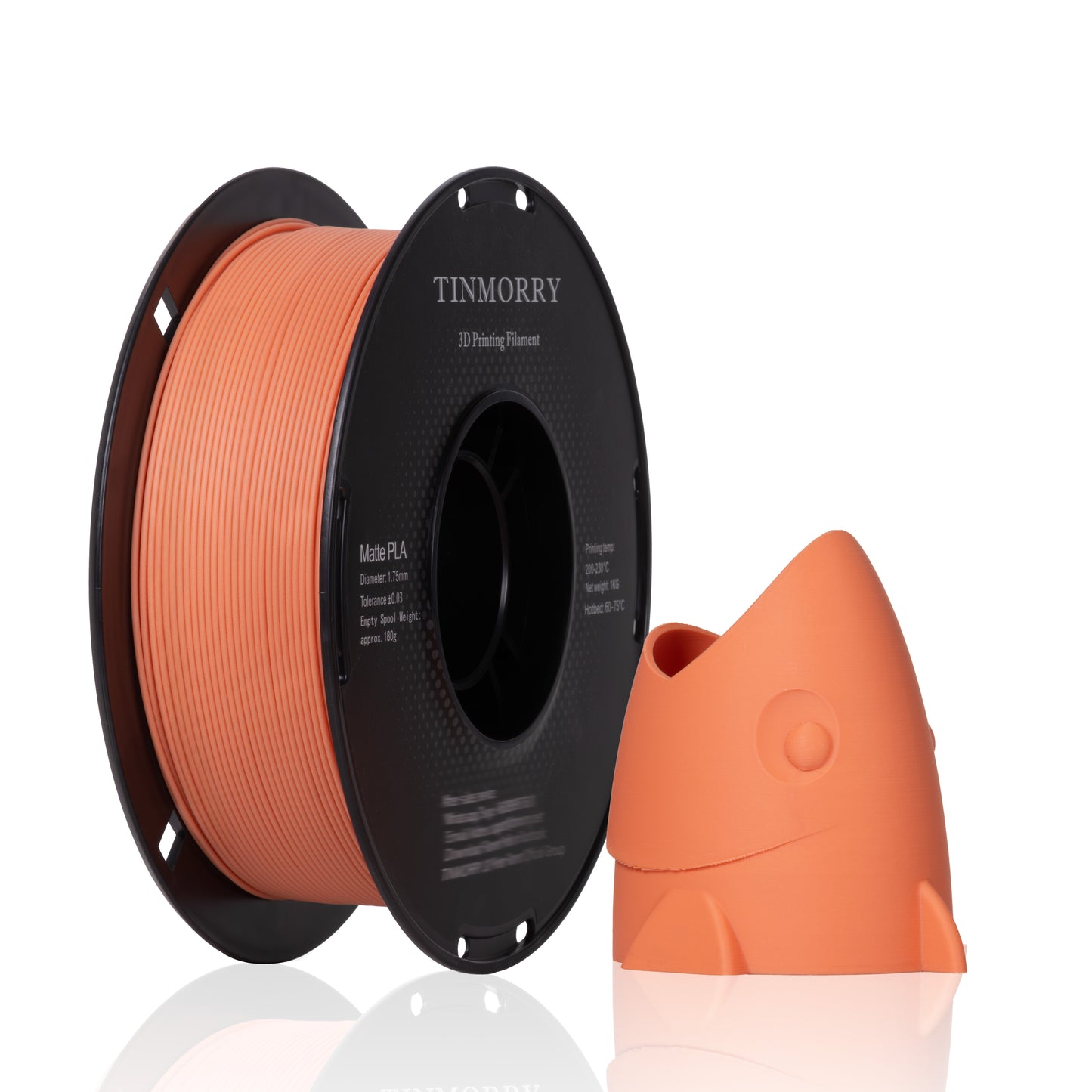 Matte PLA 3D Printer Filament 1.75mm, 1 KG, Matte Pomelo Orange