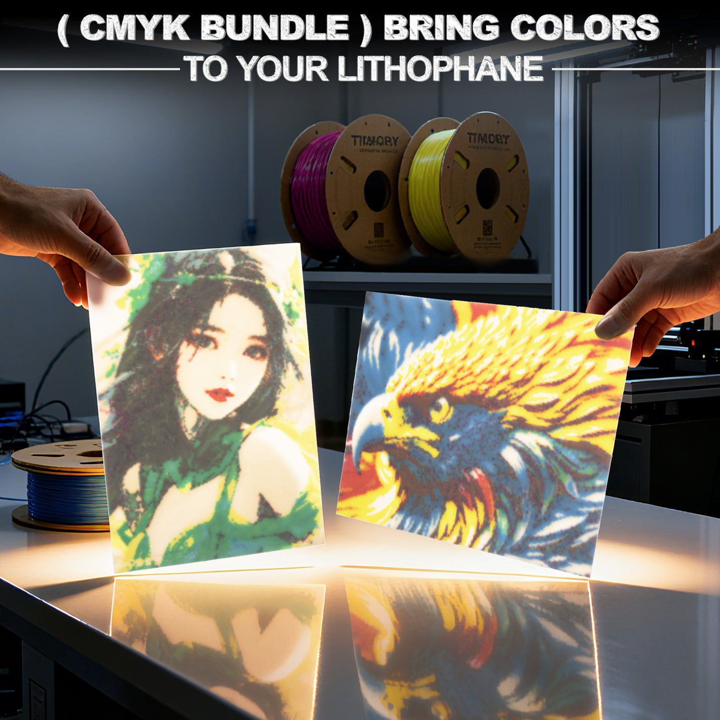 4 Rolls Value Pack & Save | PETG-ECO Filament, 1 KG 1 Spool, Magenta+ Jade White+ Yellow+ Blue