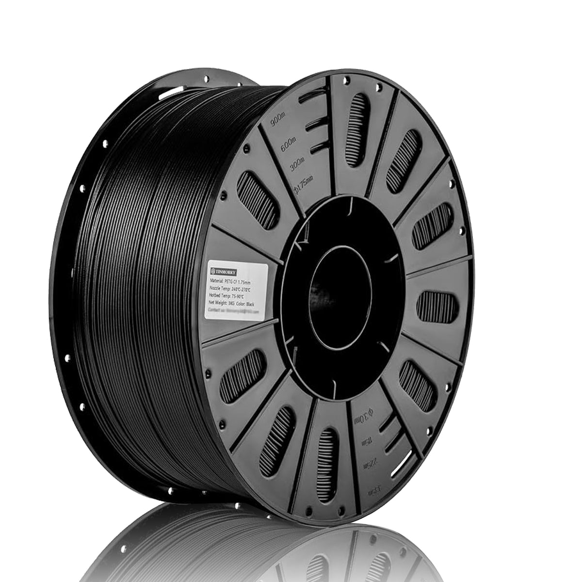 Carbon Fiber PETG 3D Printer Filament 1.75mm, 3 KG, Black