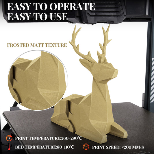 TINMORRY Glasfaserverstärktes PETG-Filament, hochschlagfestes PETG-GF-3D-Druckfilament, Haltbarkeit und Steifheit, perfekt kompatibel mit Bambu Lab FDM-3D-Drucker, 1 kg, 1 Spule, Frosted Beige 