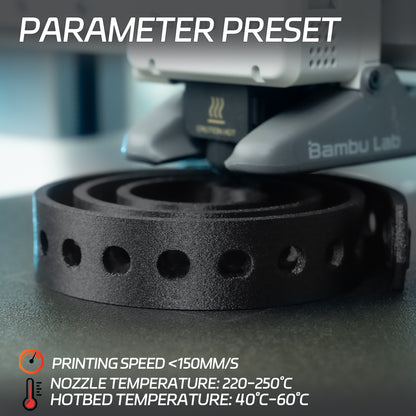 Glass Fiber TPU Filament 1.75mm, 1 KG, Frosted Black