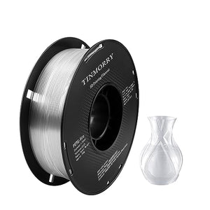 PETG Filament 1.75mm, TINMORRY Improved PETG-Eco 3D printing materials, Compatible with Bambu FDM 3D printer, 1 KG 1 spool, Transparent