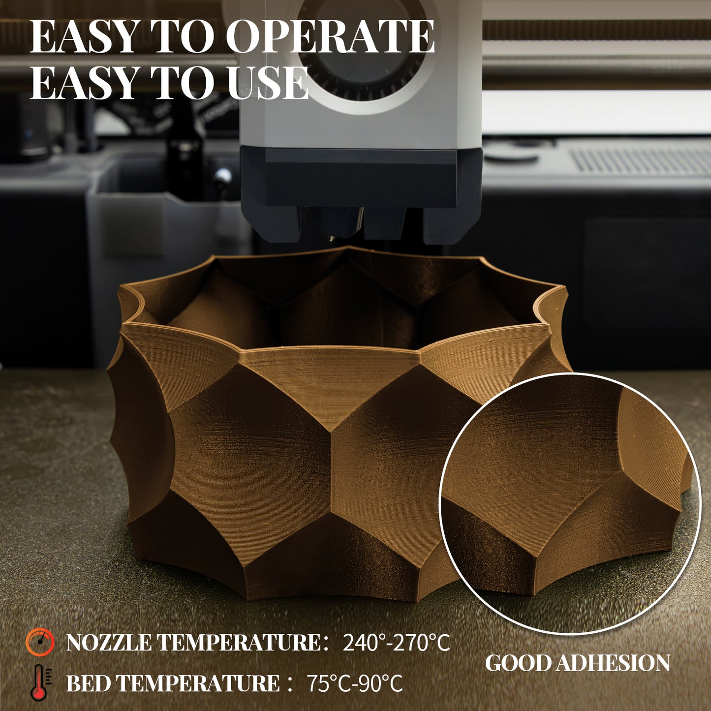 Carbon Fiber PETG 3D Printer Filament 1.75mm, 1 KG, Clay Yellow