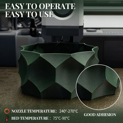 Carbon Fiber PETG 3D Printer Filament 1.75mm, 1 KG, Olive Green