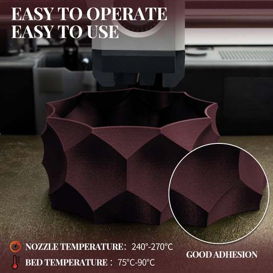 Carbon Fiber PETG 3D Printer Filament 1.75mm, 1 KG, Reddish Brown