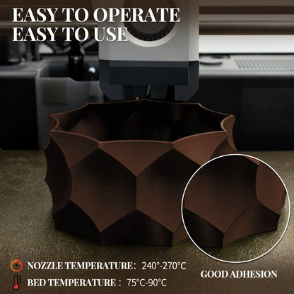 Carbon Fiber PETG 3D Printer Filament 1.75mm, 1 KG, Coffee