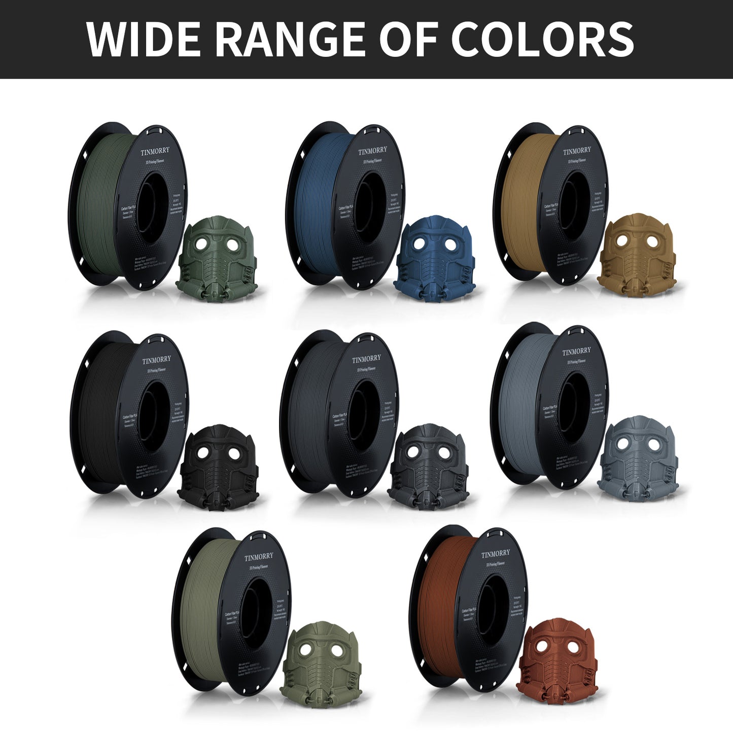 Carbon Fiber PLA 3D Printer Filament 1.75mm, 1 KG, Black