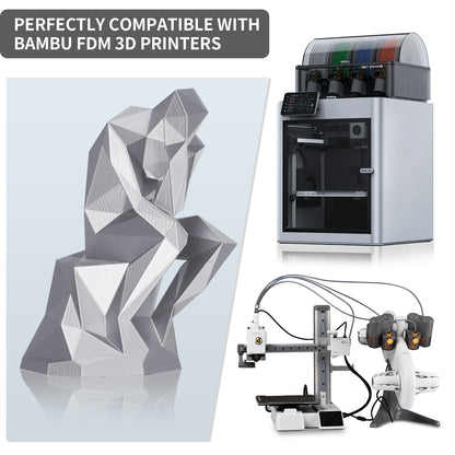 Metallic PETG 3D Printer Filament 1.75mm, 1 KG, Metallic Silver