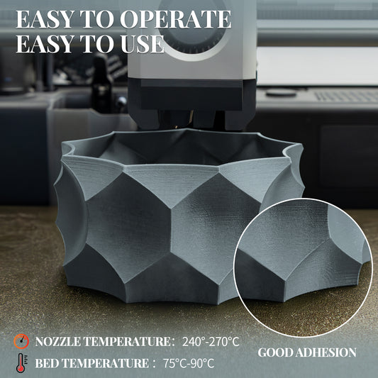 Carbon Fiber PETG 3D Printer Filament 1.75mm, 1 KG, Marble Grey