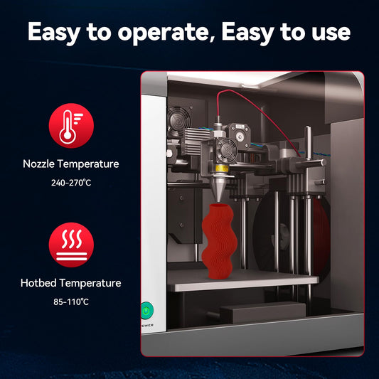 TINMORRY ABS Filament 1.75mm, ABS (Pro) 3D Drucker Filament 1KG, gute Hitzebeständigkeit, stark & haltbar, Maßgenauigkeit ±0.03mm, Rot