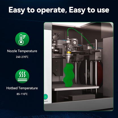 TINMORRY ABS Filament 1.75mm, ABS (Pro) 3D Drucker Filament 1KG, gute Hitzebeständigkeit, stark & haltbar, Maßgenauigkeit ±0.03mm, Grün