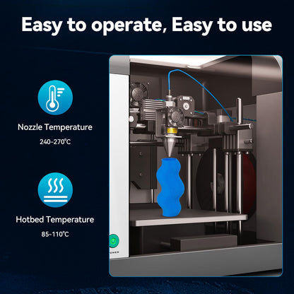 TINMORRY ABS Filament 1.75mm, ABS (Pro) 3D Drucker Filament 1KG, gute Hitzebeständigkeit, stark & haltbar, Maßgenauigkeit ±0.03mm, Blauer See