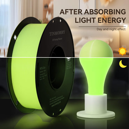 Glowing PETG 3D Printer Filament 1.75mm, 1 KG, Glow Yellow Green