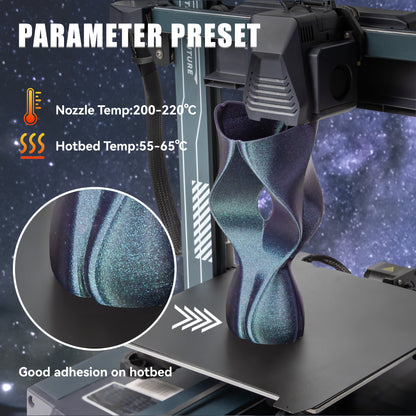 TINMORRY PLA-Filament 1,75 mm, 3D-Drucker-Filament, Maßgenauigkeit +/- 0,03 mm, 1 kg Spule, kompatibel mit Bambu FDM 3D-Drucker, Galaxy Blue
