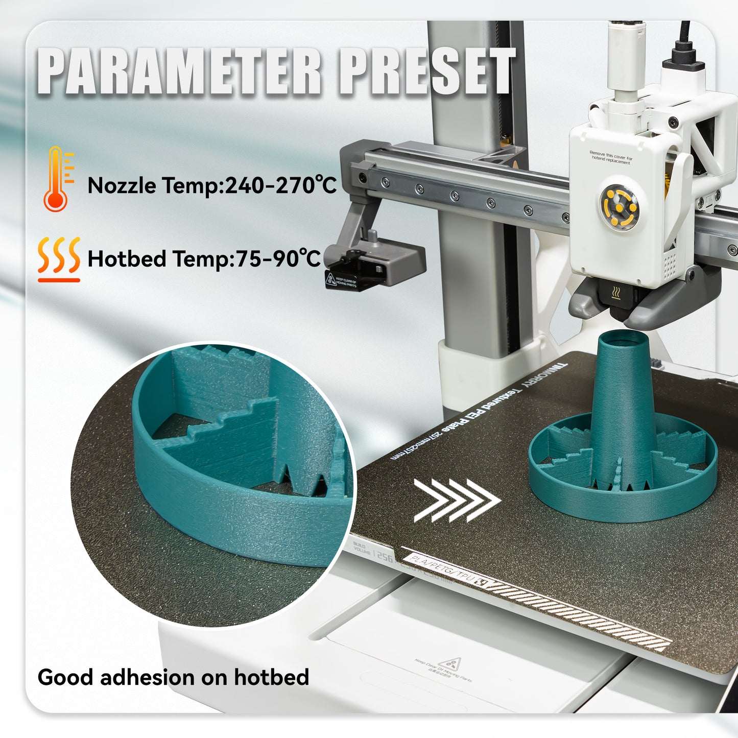 TINMORRY Glasfaserverstärktes PETG-Filament, hochschlagfestes PETG-GF-3D-Druckfilament, Langlebigkeit und Steifigkeit, perfekt kompatibel mit Bambu Lab FDM-3D-Drucker, 1 kg, 1 Spule, Wasserblau