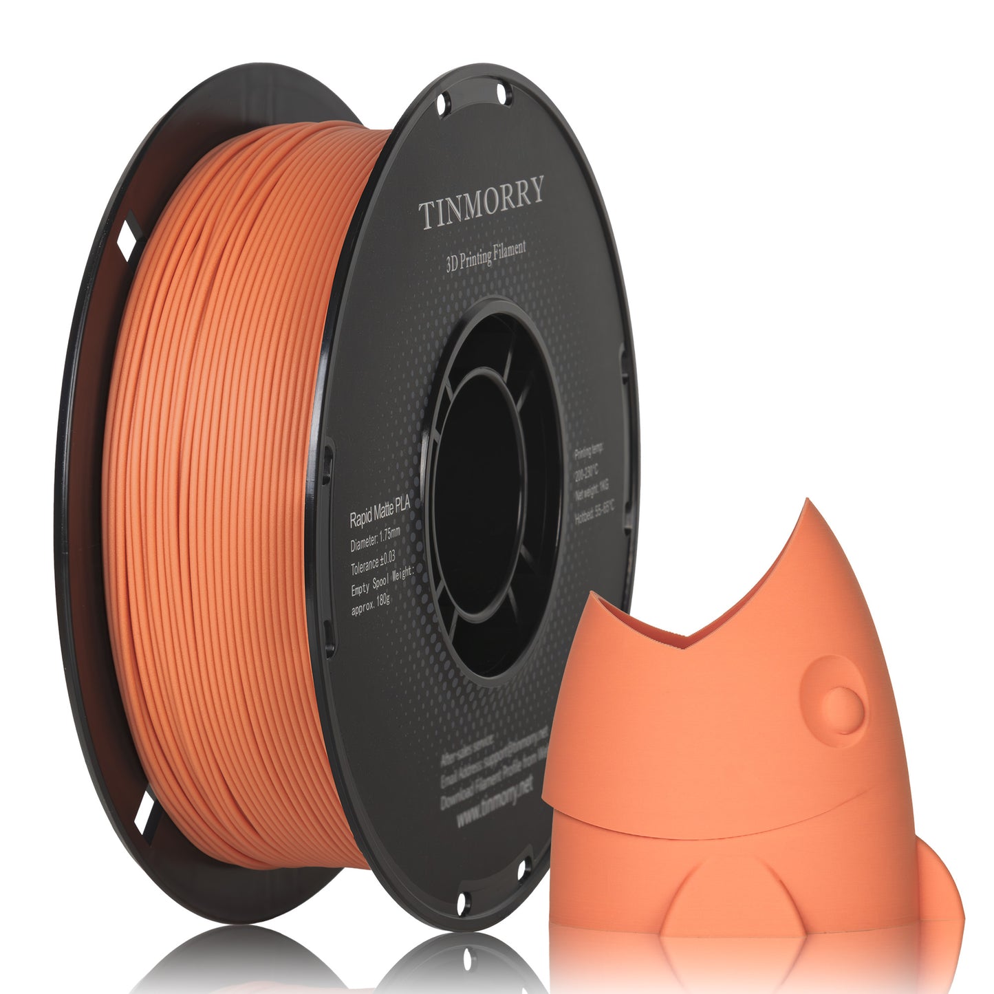 Matte PLA 3D Printer Filament 1.75mm, 1 KG, Matte Pomelo Orange