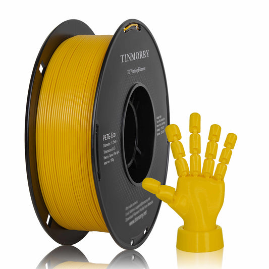 TINMORRY PETG-Filament 1,75 mm, Rapid PETG-Eco 3D-Druckfilament, kompatibel mit Bambu Lab/Creality K1C / FLASHFORGE Adventurer 5M FDM 3D-Drucker, 1 kg 1 Spule, Carter Yellow 