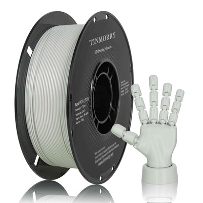 TINMORRY PETG-Filament 1,75 mm, Rapid PETG-Eco 3D-Druckfilament, kompatibel mit Bambu Lab/Creality K1C / FLASHFORGE Adventurer 5M FDM 3D-Drucker, 1 kg 1 Spule, Hellgrau 
