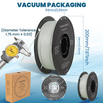 TINMORRY PETG-Filament 1,75 mm, Rapid PETG-Eco 3D-Druckfilament, kompatibel mit Bambu Lab/Creality K1C / FLASHFORGE Adventurer 5M FDM 3D-Drucker, 1 kg 1 Spule, Hellgrau 