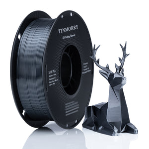 Silk PLA Filament 1.75mm 1kg, TINMORRY Tangle-Free Filament PLA 3D Printing Materials for 3D Printer, 1 KG 1 Spool, Silk Iron Black