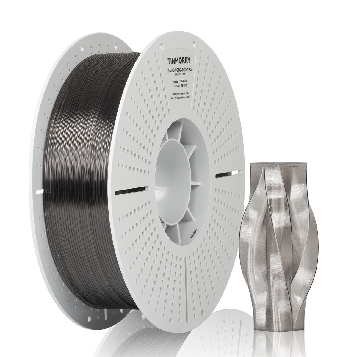 Rapid PETG-Eco 3D Printer Filament 1.75mm, 1 KG, Translucent Grey