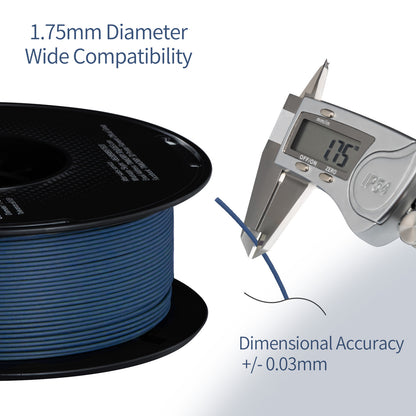 Carbon Fiber PLA 3D Printer Filament 1.75mm, 1 KG, Carbon Blue
