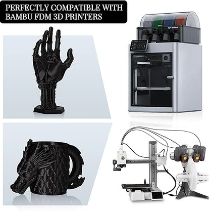 Carbon Fiber PETG 3D Printer Filament 1.75mm, 3 KG, Black