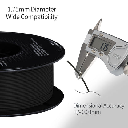 Carbon Fiber PLA 3D Printer Filament 1.75mm, 1 KG, Black