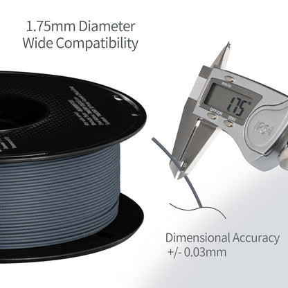 Carbon Fiber PLA 3D Printer Filament 1.75mm, 1 KG, Cool Grey