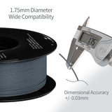 Carbon Fiber PLA Filament 1.75mm, TINMORRY PLA-CF 3D Printing Filament, Compatible with Bambu Lab FDM 3D Printer, 1 KG 1 Spool, CoolGrey