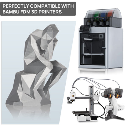 Metallic PETG 3D Printer Filament 1.75mm, 1 KG, Metallic Silver