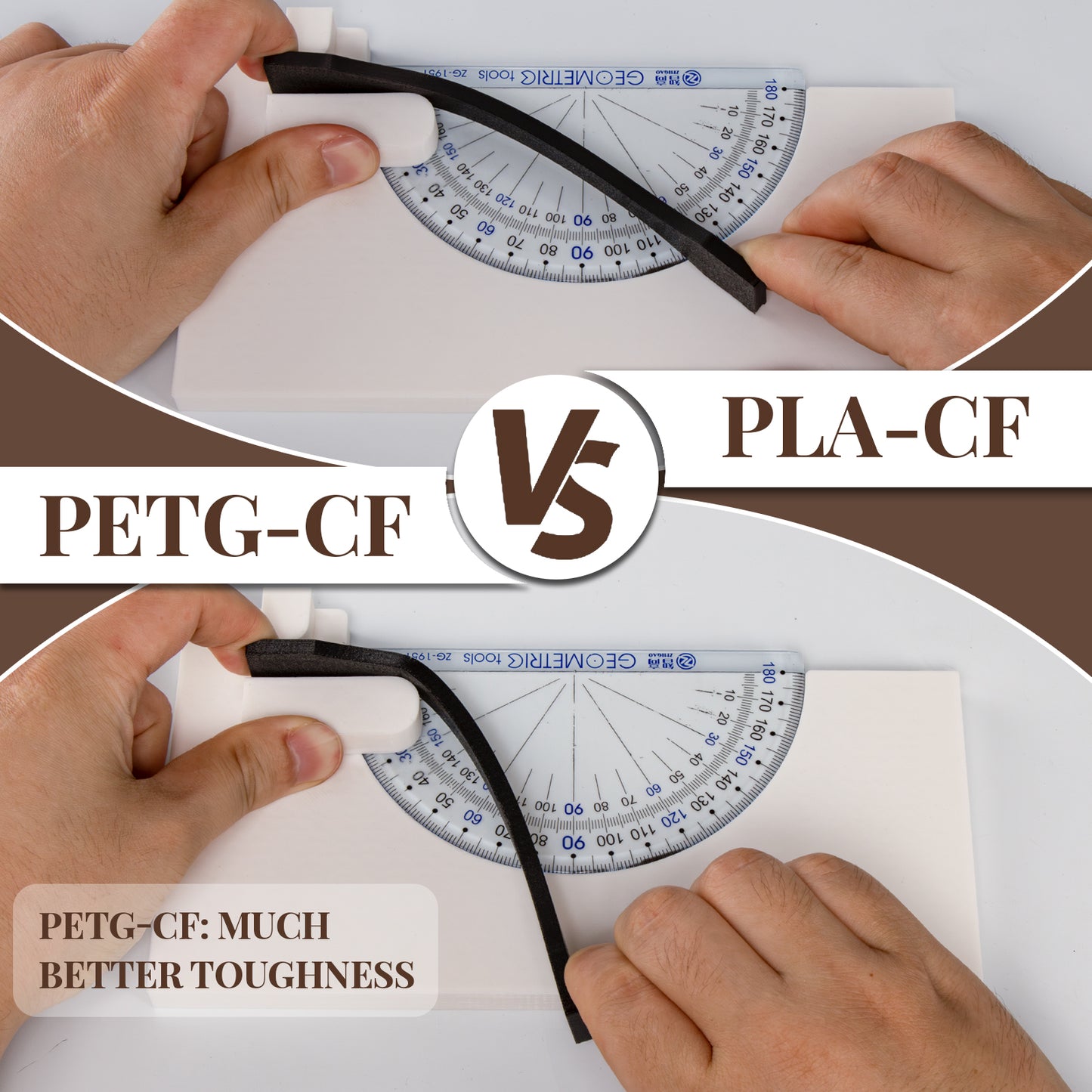 Carbon Fiber PETG 3D Printer Filament 1.75mm, 1 KG, Coffee