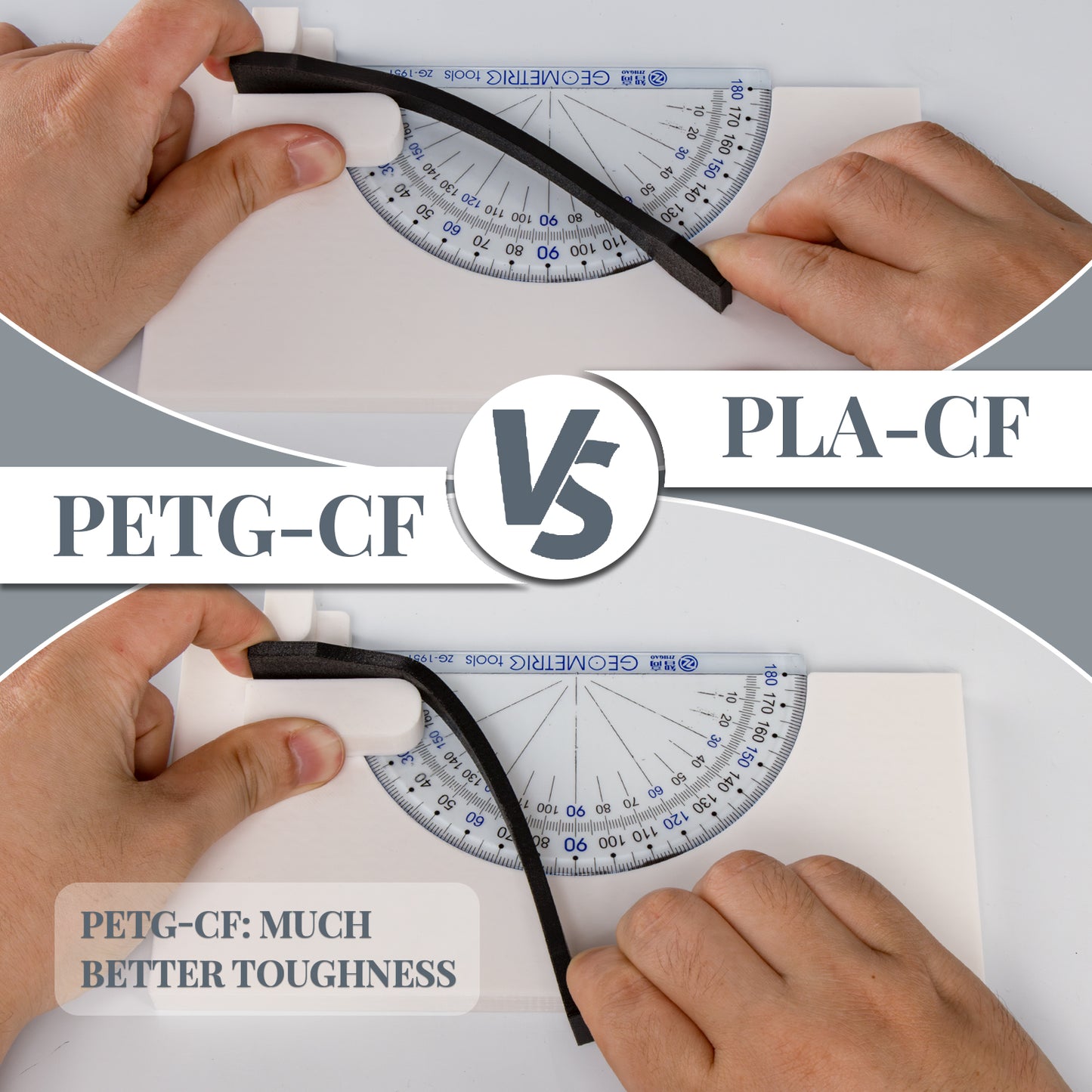 Carbon Fiber PETG 3D Printer Filament 1.75mm, 1 KG, Marble Grey