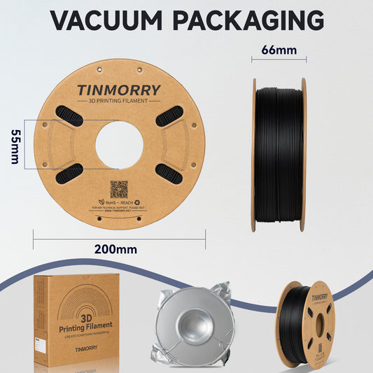 TINMORRY Glasfaserverstärktes PA6-Filament, 1 kg pro Spule, schwarz