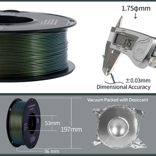 Galaxy PETG 3D Printer Filament 1.75mm, 1 KG, Galaxy Green Gold