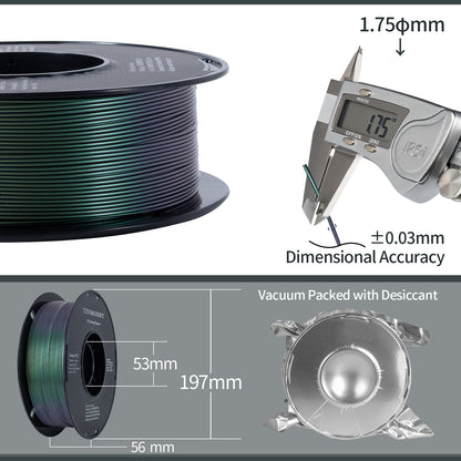 Galaxy PETG 3D Printer Filament 1.75mm, 1 KG, Galaxy Gemstone Green