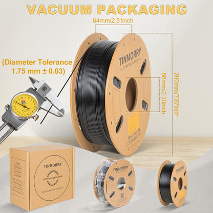 4 Rolls Value Pack & Save | PETG-ECO Filament, 1 KG 1 Spool, Black