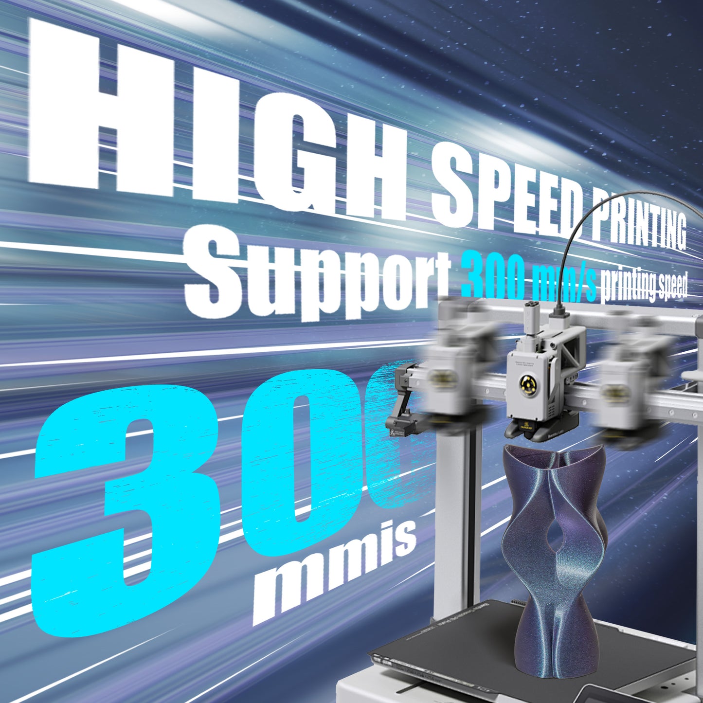 TINMORRY PLA-Filament 1,75 mm, 3D-Drucker-Filament, Maßgenauigkeit +/- 0,03 mm, 1 kg Spule, kompatibel mit Bambu FDM 3D-Drucker, Galaxy Blue