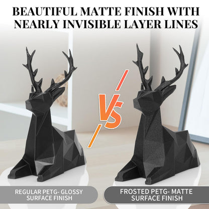 2 Rolls Value Pack & Save | Glass Fiber PETG Filament, 1 KG 1 Spool, Frosted Black