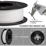 Matte PLA Filament 1.75mm 1kg, TINMORRY 3D Printer Filament 1 Spool, Matte White