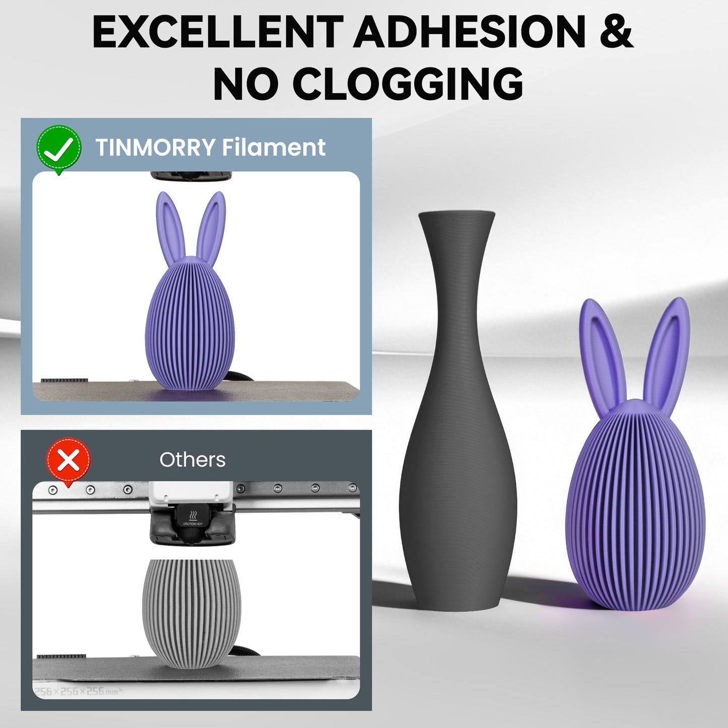 TINMORRY マット PLA フィラメント 1.75mm、PLA 3D プリント フィラメント、Bambu Lab FDM 3D プリンター対応、1 KG 1 スプール、マット ライトブルー