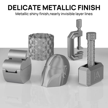 Metallic PETG 3D Printer Filament 1.75mm, 1 KG, Metallic Silver