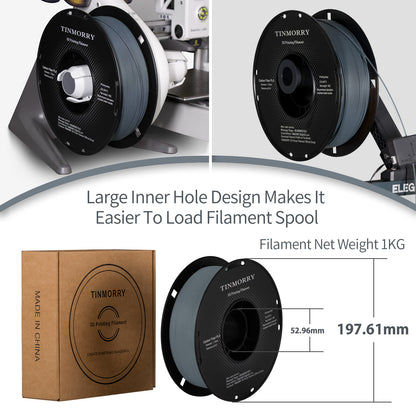 Carbon Fiber PLA 3D Printer Filament 1.75mm, 1 KG, Cool Grey