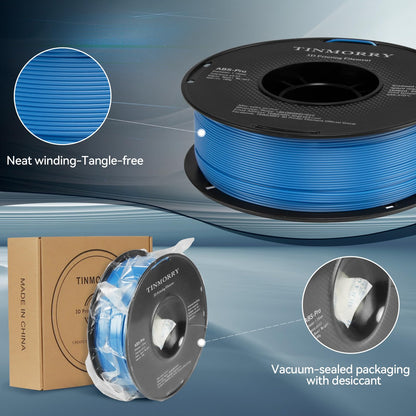 TINMORRY ABS Filament 1.75mm, ABS (Pro) 3D Drucker Filament 1KG, gute Hitzebeständigkeit, stark & haltbar, Maßgenauigkeit ±0.03mm, Blauer See