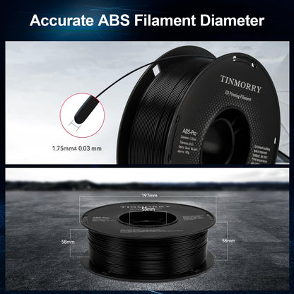 ABS-Pro 3D Printer Filament 1.75mm, 1 KG, Black