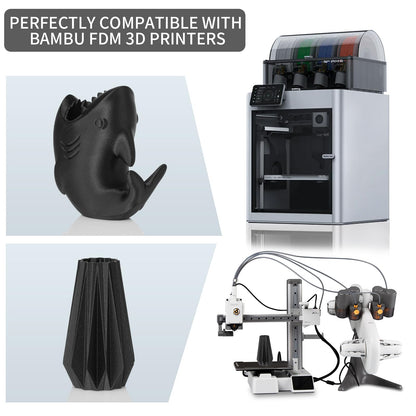 2 Rolls Value Pack & Save | Glass Fiber PETG Filament, 1 KG 1 Spool, Frosted Black